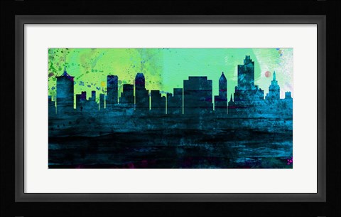 Framed Tulsa City Skyline Print