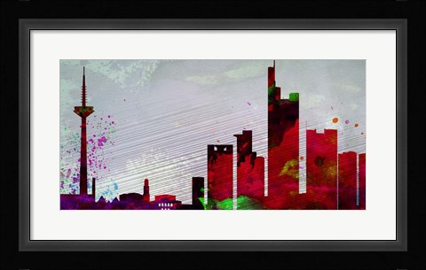 Framed Frankfurt City Skyline Print