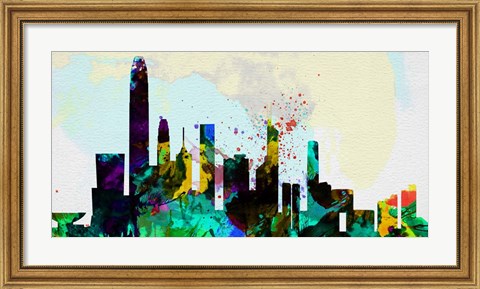 Framed Hong Kong City Skyline Print