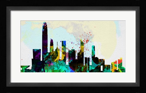 Framed Hong Kong City Skyline Print