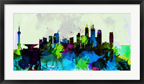 Framed Shanghai City Skyline Print