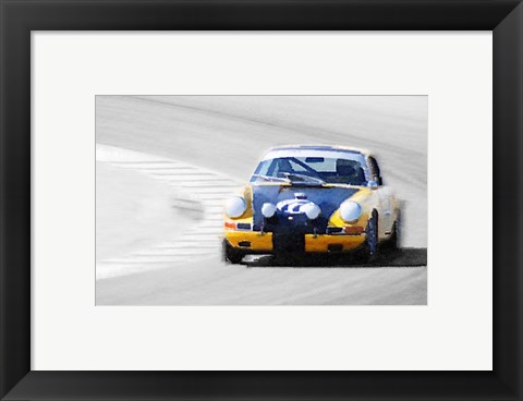 Framed Porsche 911 on Race Track Print