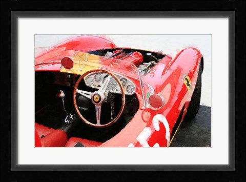 Framed Ferrari Cockpit Monterey Print