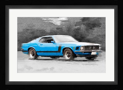 Framed 1970 Ford Mustang Boss Blue Print