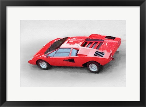 Framed 1974 Lamborghini Countach Print