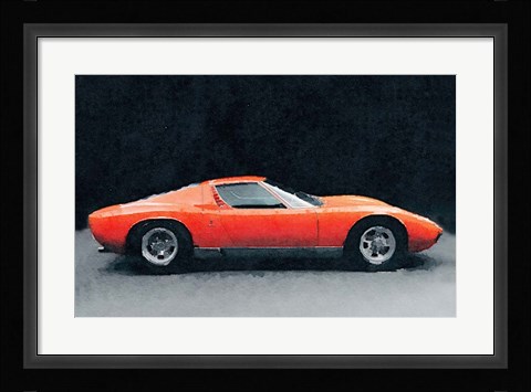 Framed 1971 Lamborghini Miura P400 S Print