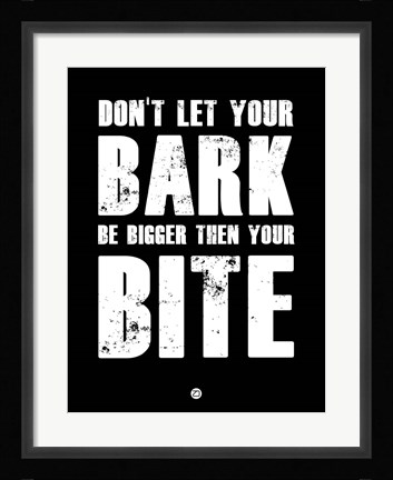 Framed Bark And Bite Black Print