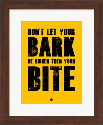 Framed Bark And Bite Yellow Print