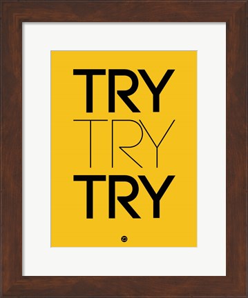 Framed Try Try Try Yellow Print