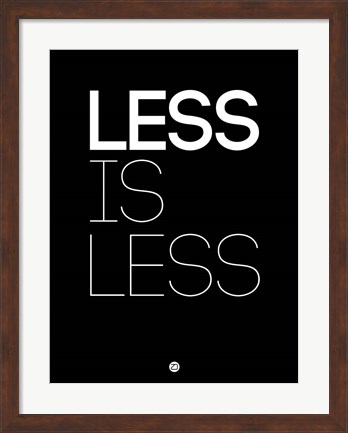 Framed Less Is Less Black Print