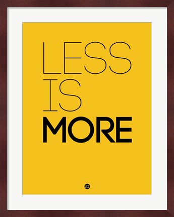 Framed Less Is More Yellow Print