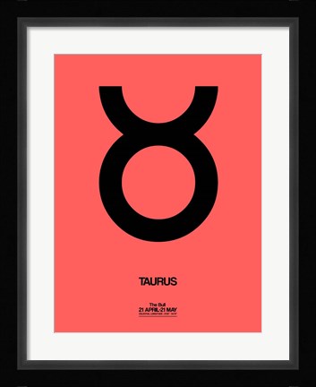 Framed Taurus Zodiac Sign Black Print