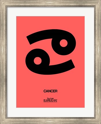 Framed Cancer Zodiac Sign Black Print