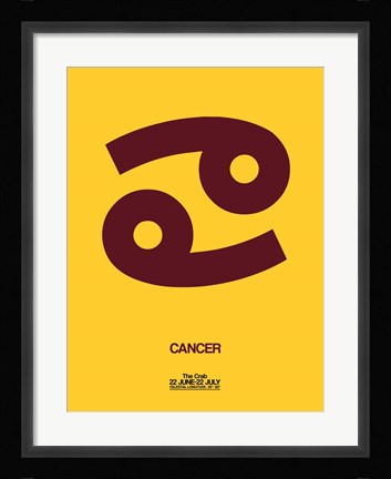 Framed Cancer Zodiac Sign Brown Print