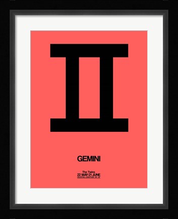 Framed Gemini Zodiac Sign Black Print