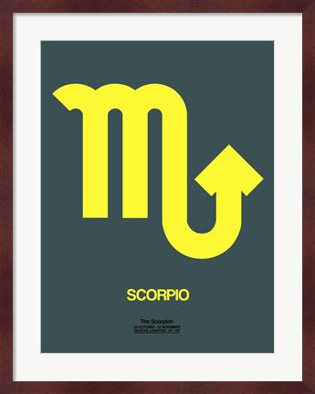 Framed Scorpio Zodiac Sign Yellow Print