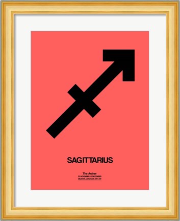 Framed Sagittarius Zodiac Sign Black Print