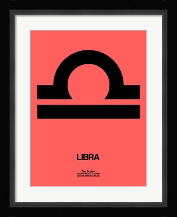 Framed Libra Zodiac Sign Black Print