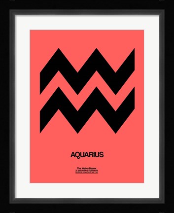 Framed Aquarius Zodiac Sign Black Print