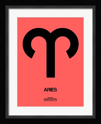 Framed Aries Zodiac Sign Black Print
