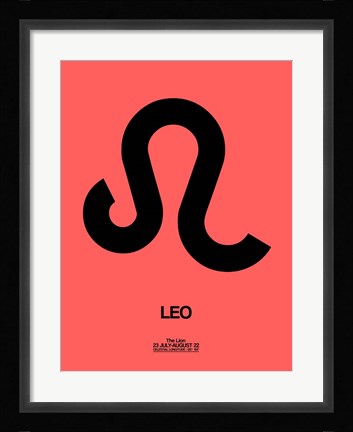 Framed Leo Zodiac Sign Black Print