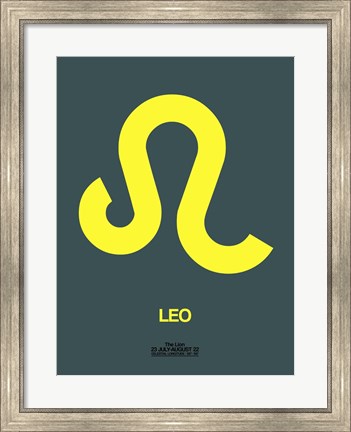 Framed Leo Zodiac Sign Yellow Print