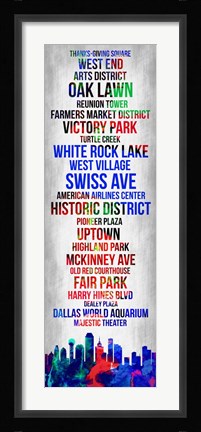 Framed Streets of Dallas 1 Print