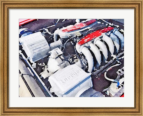 Framed Ferrari 512 TR Testarossa Engine Print