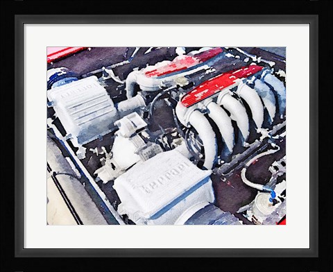 Framed Ferrari 512 TR Testarossa Engine Print