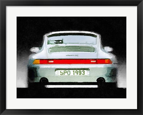 Framed 1993 Porsche 911 Rear Print