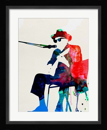 Framed Johnny Lee Hooker Watercolor Print