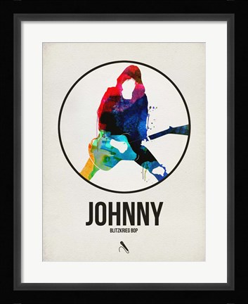 Framed Johnny Watercolor Circle Print