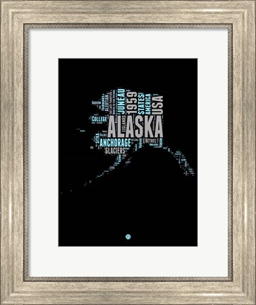 Framed Alaska Word Cloud 1 Print