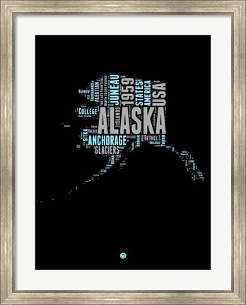 Framed Alaska Word Cloud 1 Print