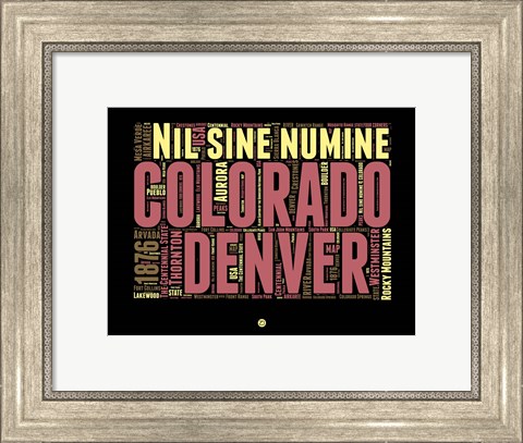 Framed Denver Word Cloud 1 Print