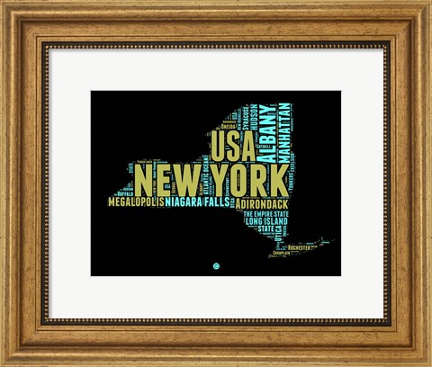 Framed New York Word Cloud 1 Print