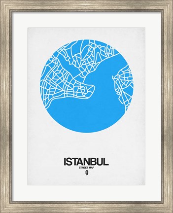 Framed Istanbul Street Map Blue Print