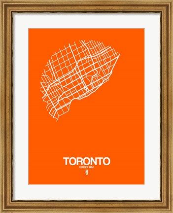 Framed Toronto Street Map Orange Print