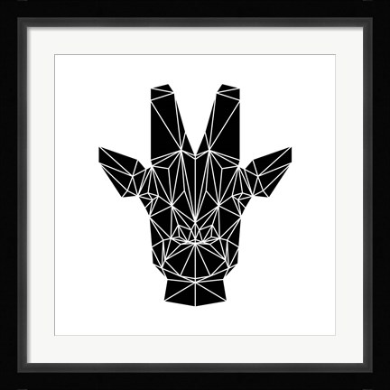 Framed Black Giraffe Print