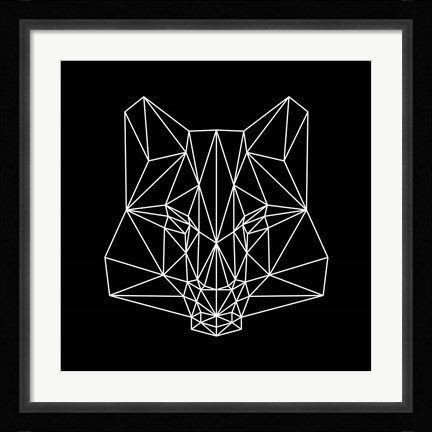 Framed Fox on  Black Print
