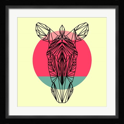 Framed Zebra and Sunset Print
