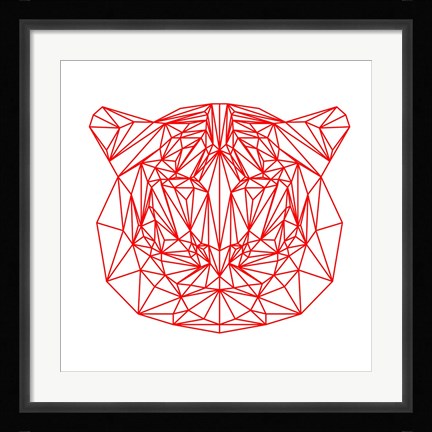 Framed Tiger on White Print