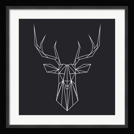 Framed Deer Polygon Print