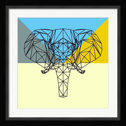 Framed Party Elephant Polygon Print