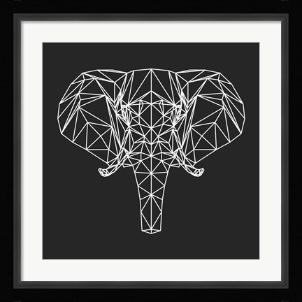 Framed Elephant Polygon Print