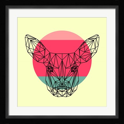 Framed Baby Deer and Sunset Print