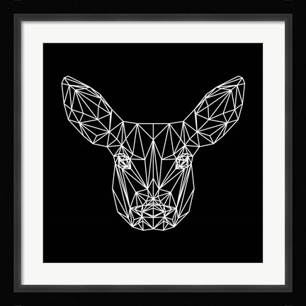 Framed Baby Deer Polygon Print
