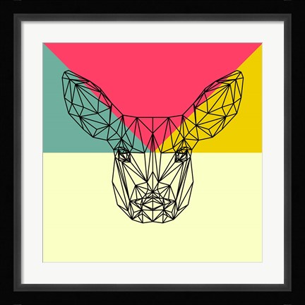 Framed Baby Deer Polygon Print