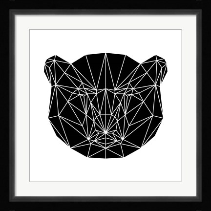 Framed Black Bear Polygon Print