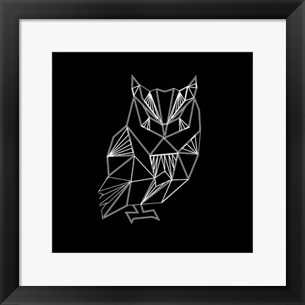 Framed Owl Polygon Print